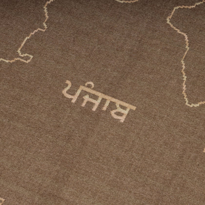 Punjab Map Shawl | Gurmukhi Indian Lohi | Punjabi Alphabet