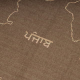 Punjab Map Shawl | Gurmukhi Indian Lohi | Punjabi Alphabet