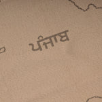 Punjab Map Shawl | Gurmukhi Indian Lohi | Punjabi Alphabet